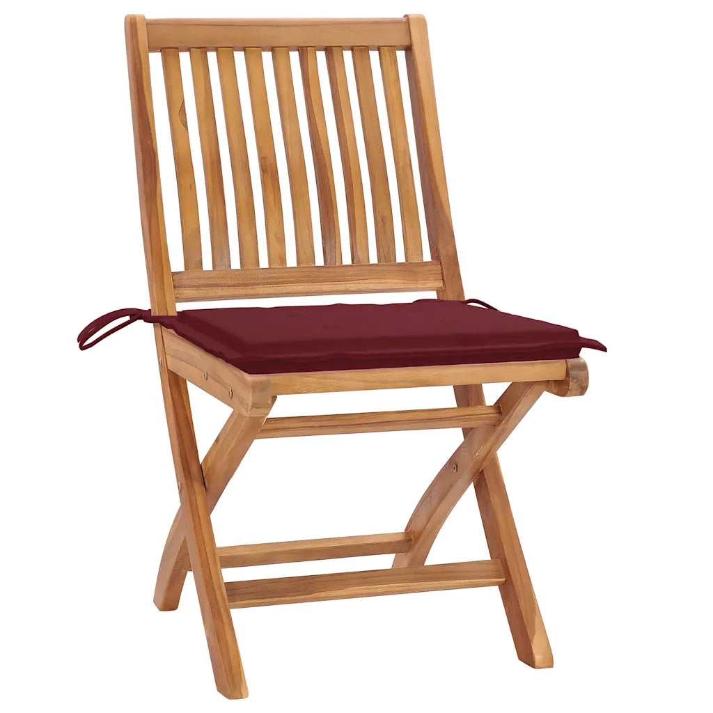 Sedie da Giardino Pieghevoli con Cuscini 8 pz Massello di Teak cod mxl 72204