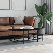 Tavolino da Salotto-Tavolino da soggiorno-Tavolo Nero 100x50,5x40 cm in Legno Multistrato