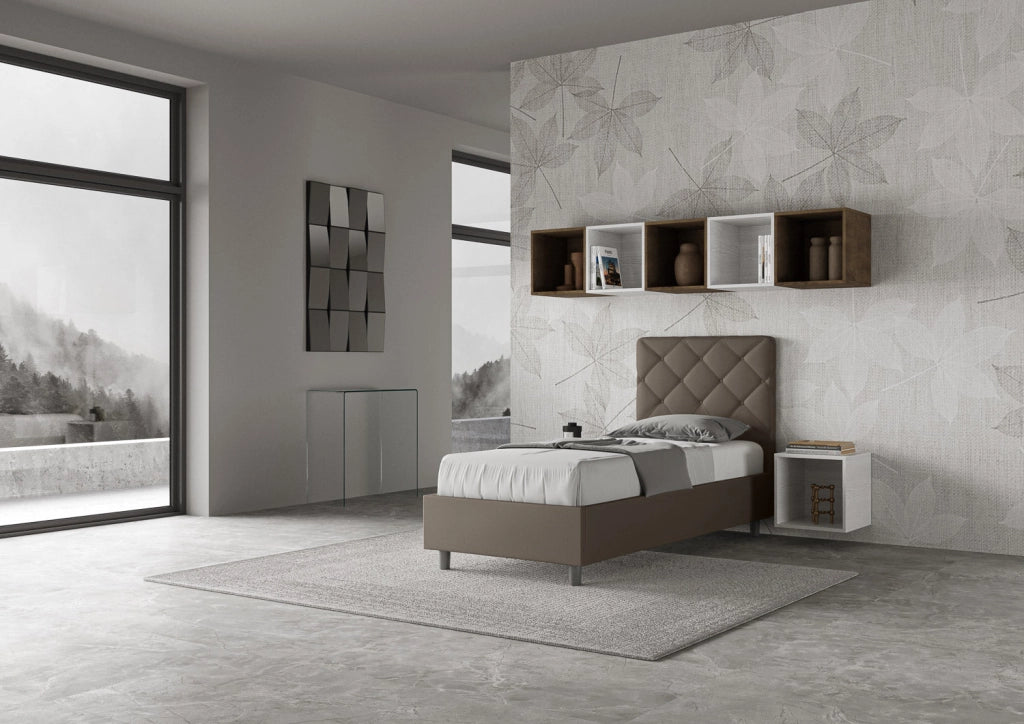 Letto Singolo 80x200 cm Senza Rete Priya Cappuccino