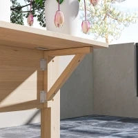 Fioriera Rialzata con Tavolino Laterale e Ripiano Porta Attrezzi Inferiore, in Legno di Abete, 207x59x78 cm
