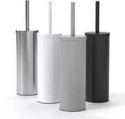 Borsetto per il water con manico in silicone - Borsetto per il water con supporto discreto - Spazzola per il water di alta qualità con protezione per il sedere - Supporto antibatterico per la spazzola - Spazzola per il water (grigio)