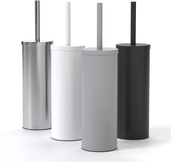 Borsetto per il water con manico in silicone - Borsetto per il water con supporto discreto - Spazzola per il water di alta qualità con protezione per il sedere - Supporto antibatterico per la spazzola - Spazzola per il water (grigio)