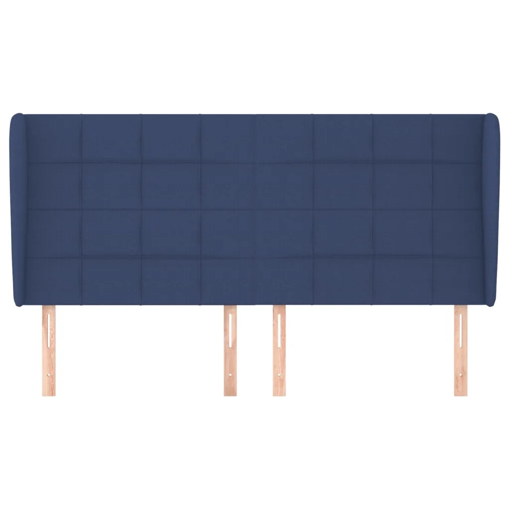 Testiera | Testata ad Orecchio Blu 163x23x118/128 cm in Tessuto