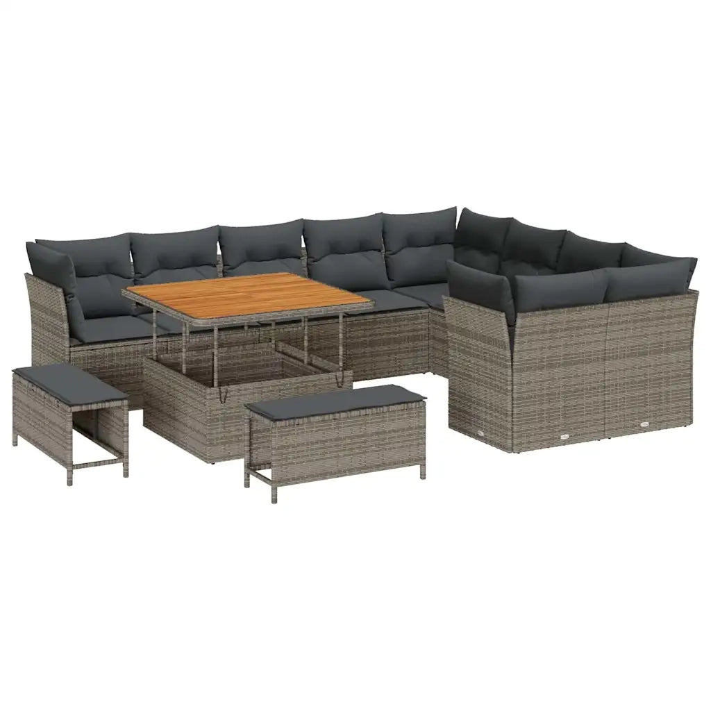 Set Divano da Giardino 12 pcs Grigio polyrattan 3361518