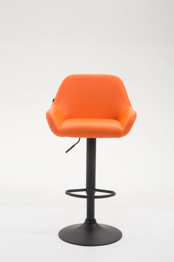 Sgabello Braga in similpelle arancione,nero