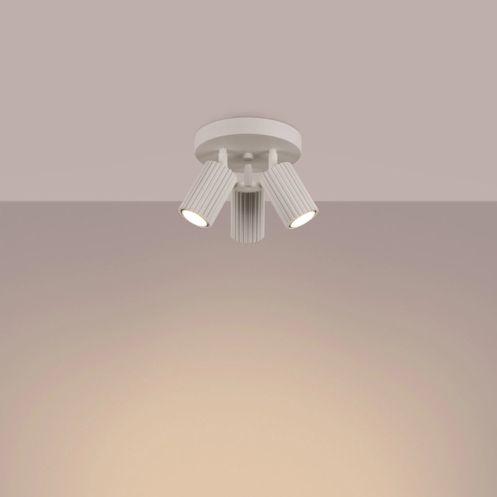 Plafoniera moderna beige tonda Ø20 orientabile 3xGU10 GRAVIO