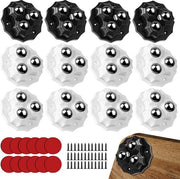 12 ruote robuste a sfere, 360 gradi ruote per mobili, piccole ruote mini per cestini, contenitori, comodini, frigoriferi mini, bianco + nero, diametro 5,3 cm