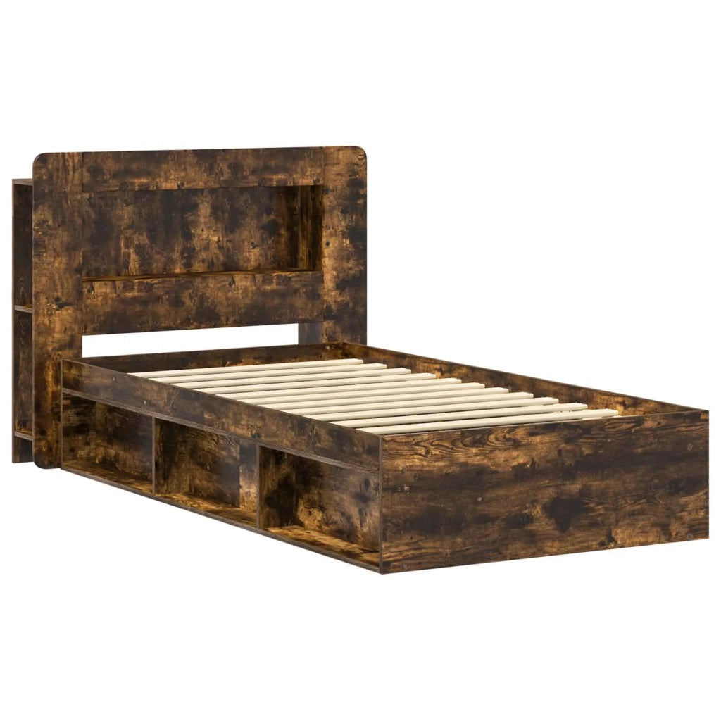 Telaio del letto con storage Rovere Fumo 80 x 200 cm