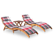 Sdraio 2 pz con Tavolo e Cuscini in Legno Massello di Acacia cod mxl 75545