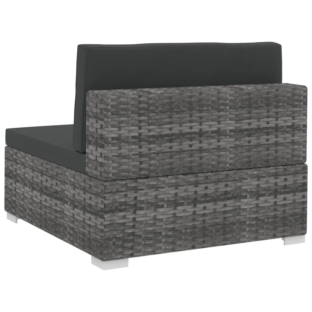 Set Divani da Giardino 4 pz con Cuscini in Polyrattan Grigio cod mxl 30346
