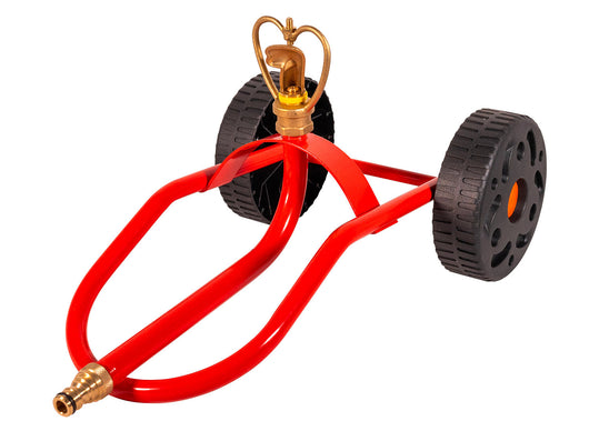 Irrigatore con Ruote Trascinabile per Prato in Acciaio Agrati Rosso