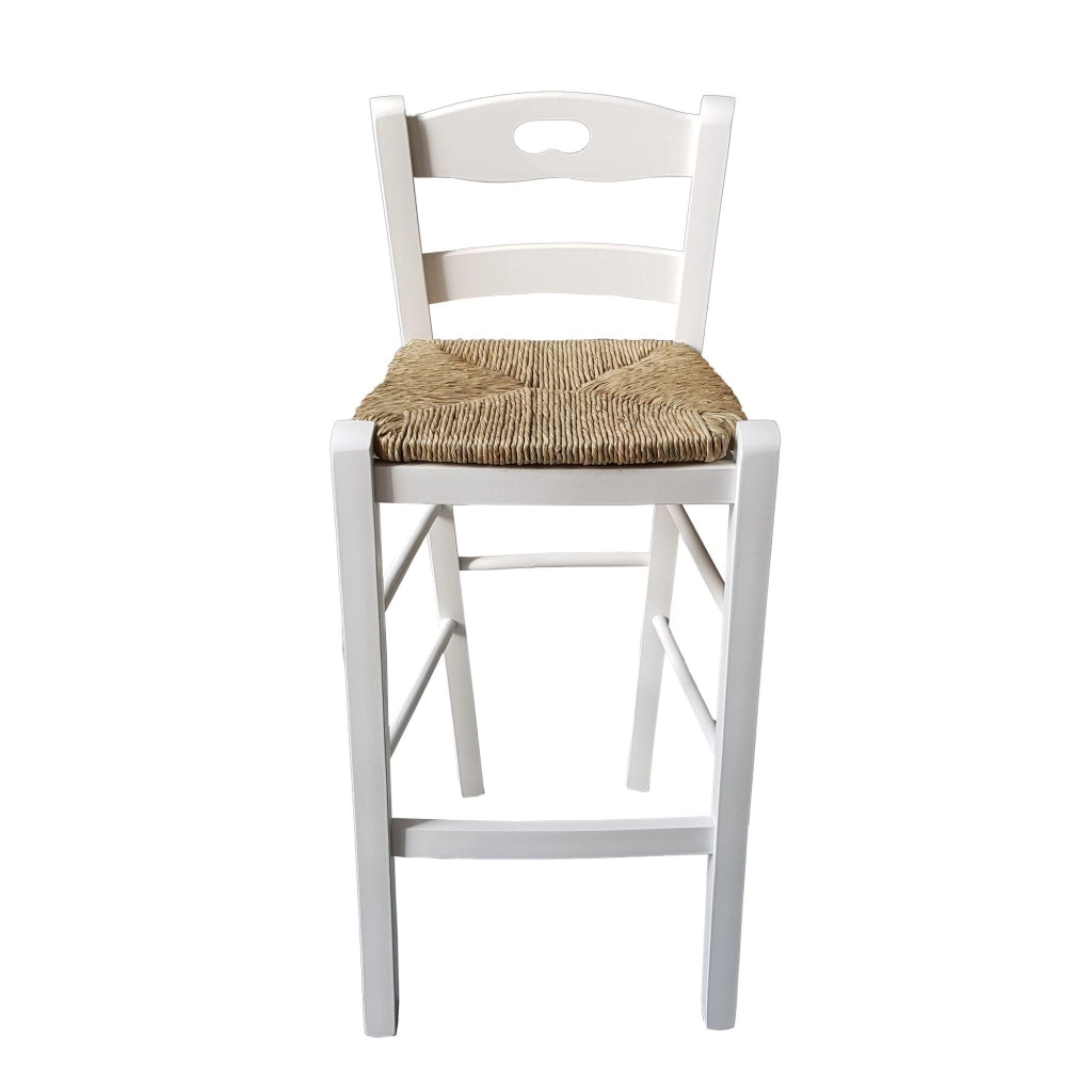 Sgabello snack seduta paglia h67 bianco