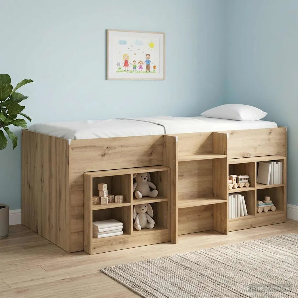 Letto Alto per Bambini 2 pcs Rovere Artigianale 90 x 190 cm