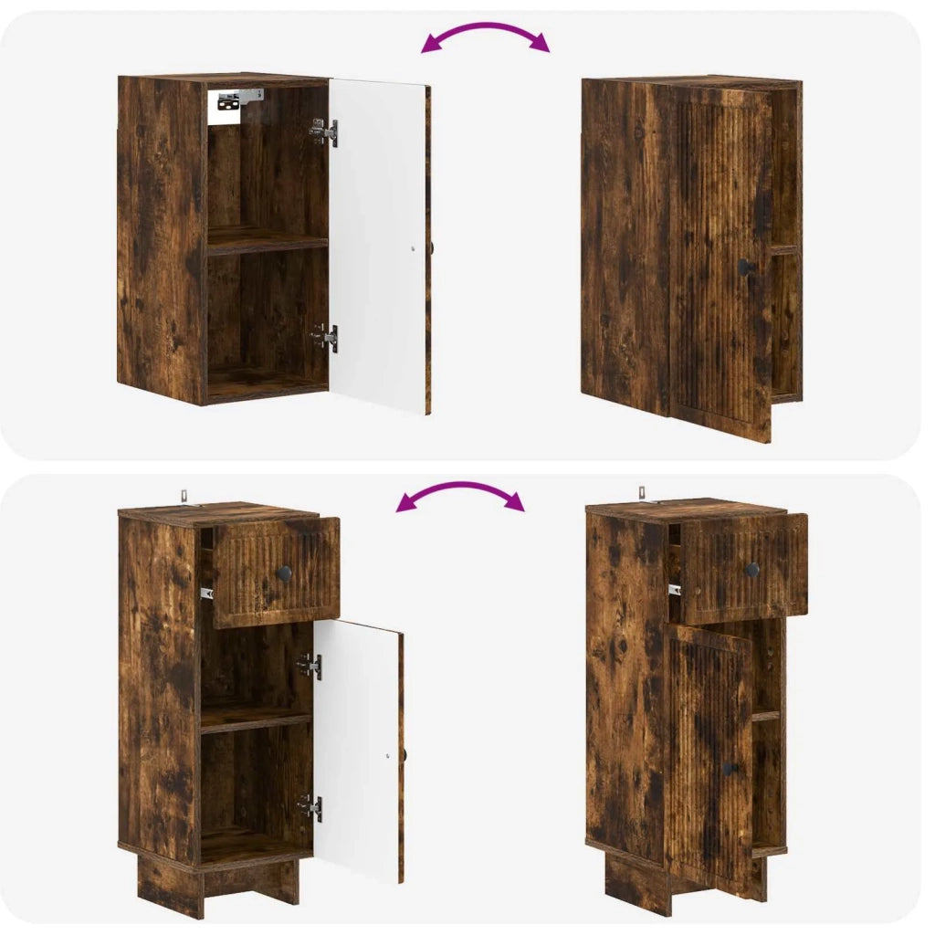 Set di Mobili da Bagno da 4 Pezzi EDE Rovere Fumo 3417905