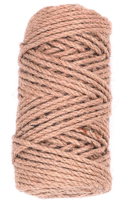 Tessuto di Juta Naturale Forte - Rollo di Corda di Juta Lunga 50 Metri - Marrone - Giardino, Artigianato, Decorazione - Ideale per Imballo e Crea...