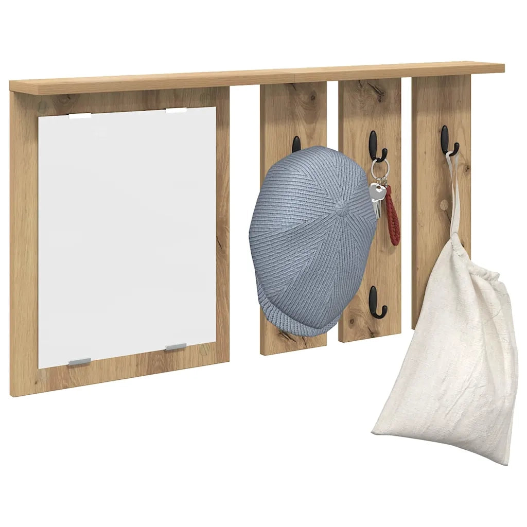 Appendiabiti a muro rovere artigianale 85 x 10 x 45 cm 874490