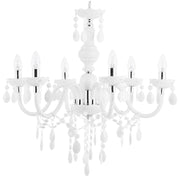 Lampadario Cristallo Bianco 6 Lampadine Glamour Soggiorno Camera da Letto