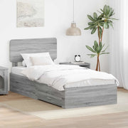 Struttura del letto Grigio Sonoma 90 x 190 cm Legno multistrato 3412432