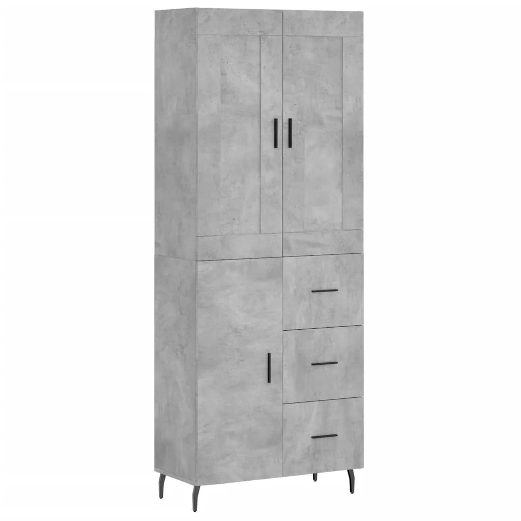 Buffet credenza cassettiera armadio mobile contenitore organizer cucina soggiorno salotto alto 69,5 x 34 x 180 cm legno ingegnerizzato grigio 02_0034597