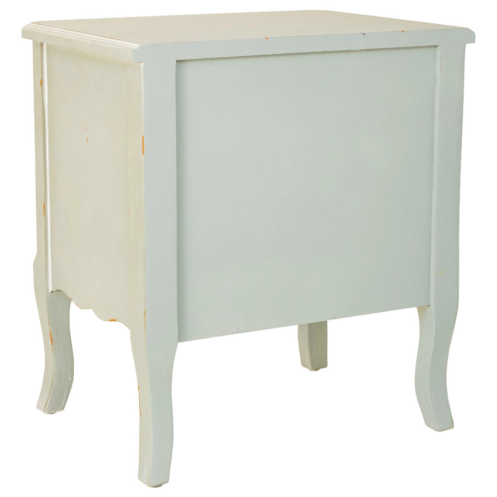 Comodino in legno con due cassetti 50x38x55h cm