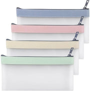 Set di 4 custodie trasparenti, custodia con grande capacità, custodia TPU morbida con chiusura a raccordo, borsa cosmetica impermeabile per viaggio, scuola, ufficio
