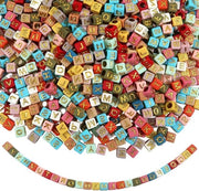 1000 pezzi Alfabeto di Cubi Acrilici Colorati a forma di Lettere in Oro per Makers DIY per Creare Collane e Gioielli