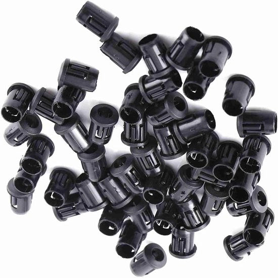 Supporto LED in plastica Nero Lampo Supporto di diodo Clip Bezel Pannello di fissaggio Indicatori per LED 3 mm 5 mm 8 mm 10 mm - 50 pezzi.