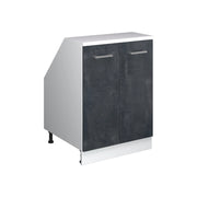 Mobile sottotetto Rion Calce nera/Bianco 60 x 83.8 cm con 2 porte, carcassa 60 cm profondità Vicco