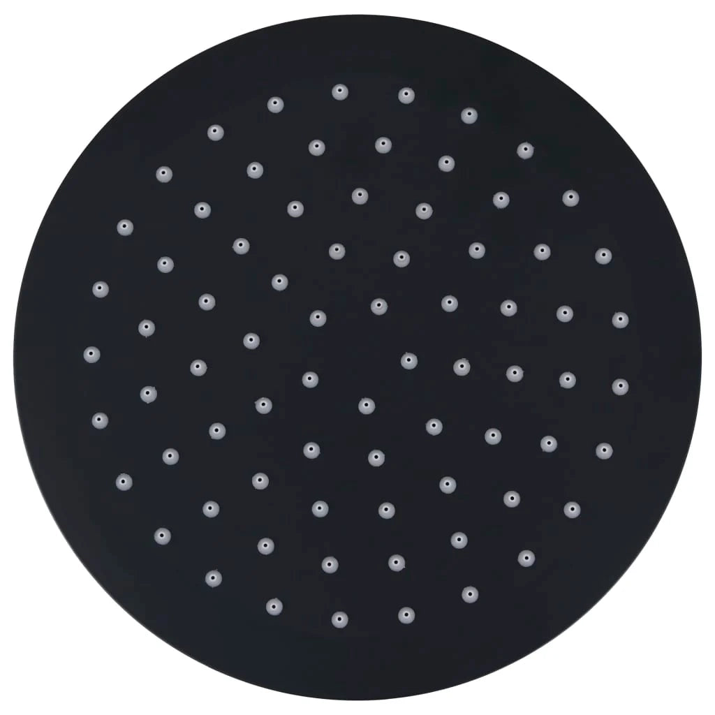 Soffione doccia a pioggia soffione doccia a spruzzo doccetta accessorio da bagno acciaio inox rotondo 20 cm nero 02_0002072