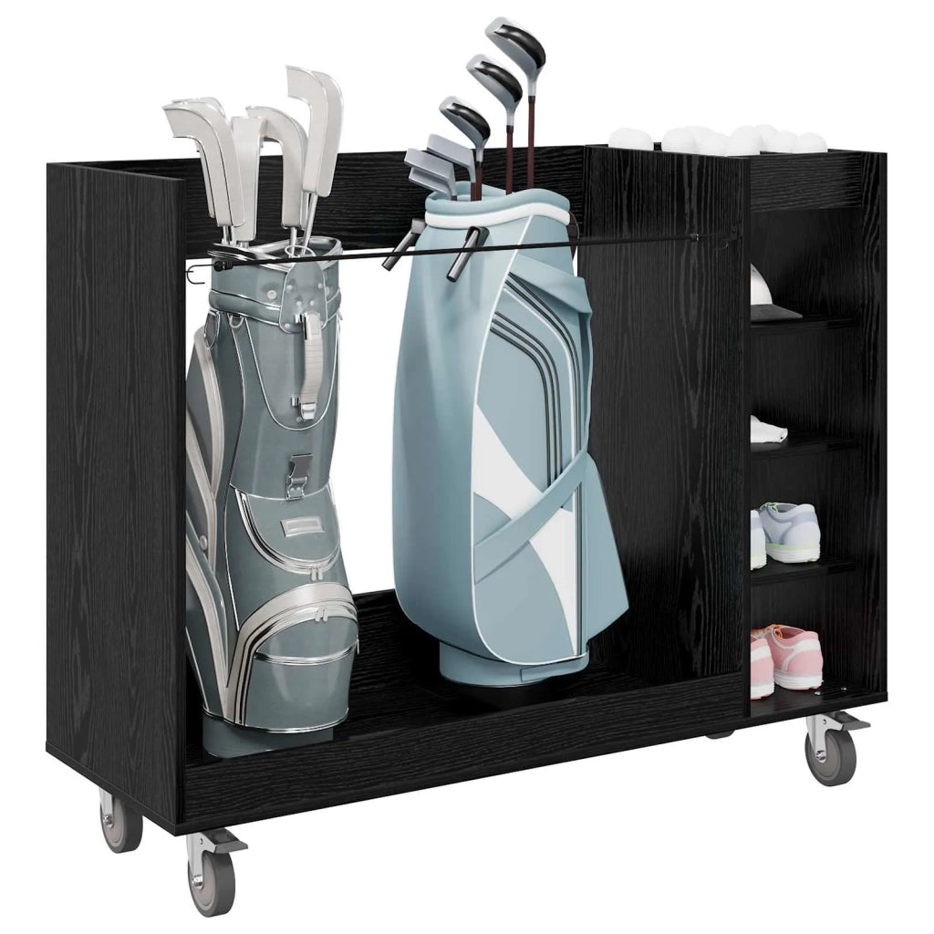 Armadio per Golf con ruota Rovere Nero 120 x 45 x 98 cm