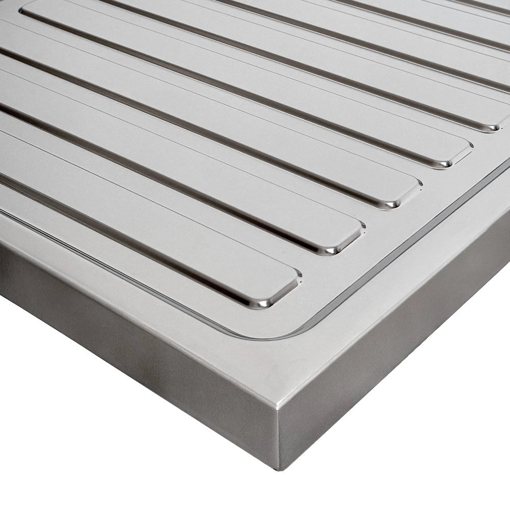 Lavello cucina acciaio appoggio 120x50 cm doppia vasca e gocciolatoio destro SA127DX