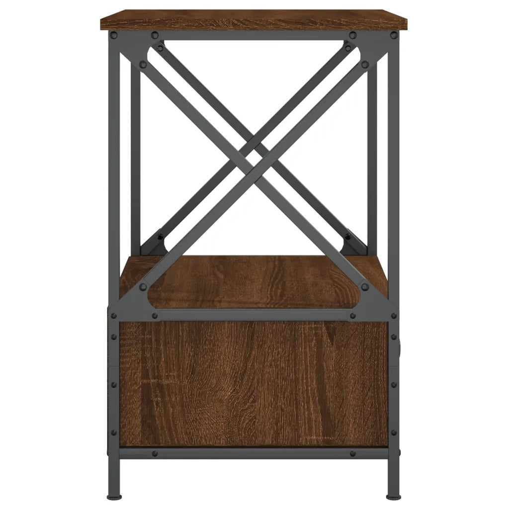 Comodino | Armadio da Notte | Mobiletto da notte Rovere Marrone 50x41x65 cm in Legno Multistrato