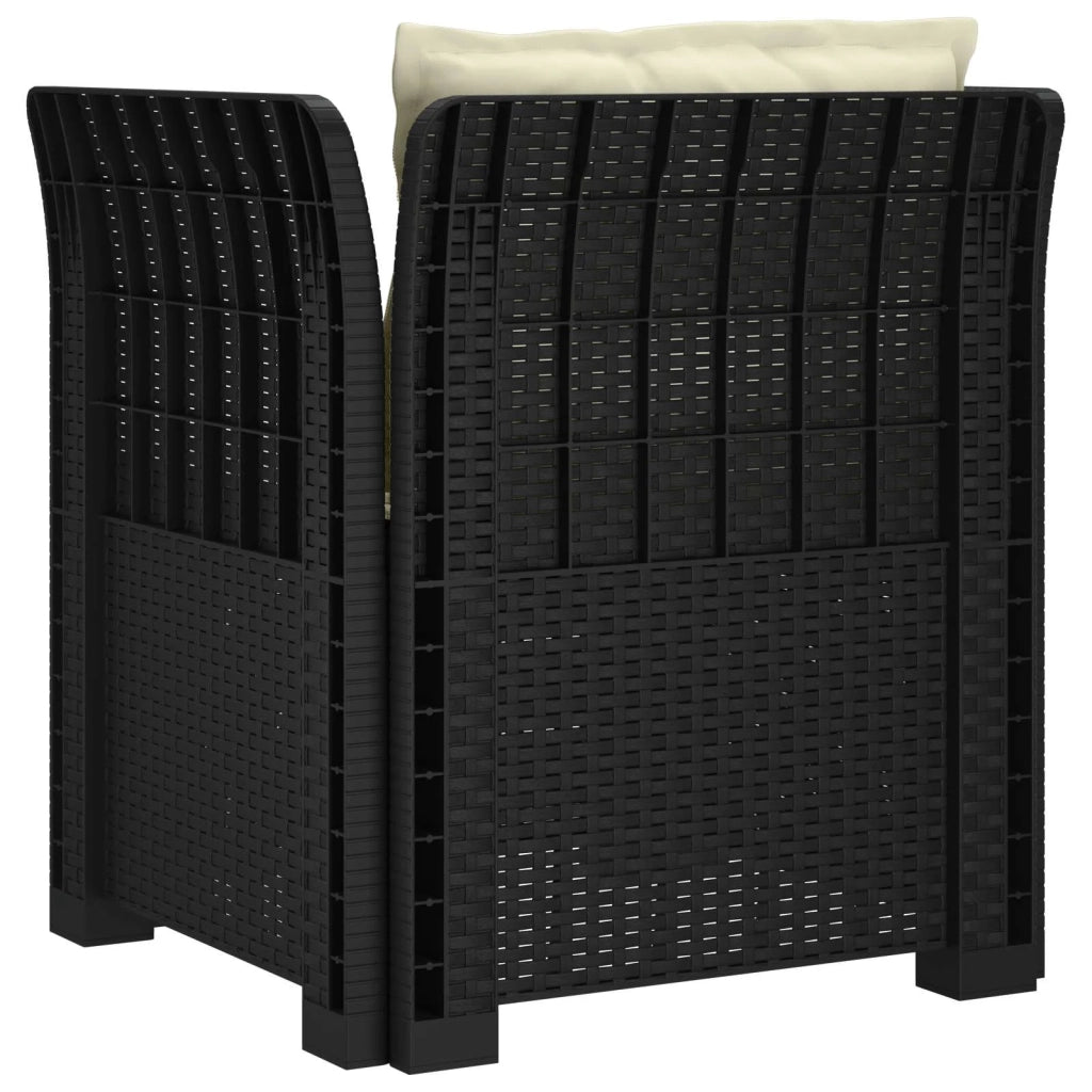 Sedia da giardino-Poltrona a 1 Posto con Cuscini Aspetto Rattan PP Antracite 807624
