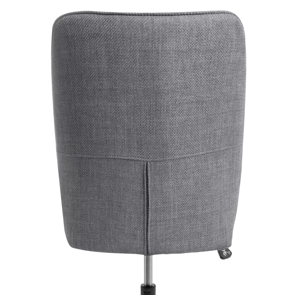 Sedia da ufficio grigio scuro con rivestimento in finto lino, girevole, poltroncina da salotto, con regolazione dell'altezza del sedile