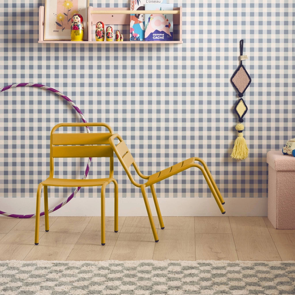 Set di 2 sedie in metallo per bambini, giallo
