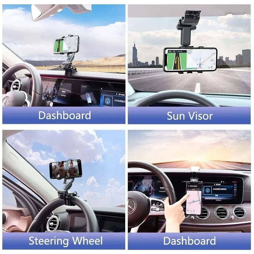 Trade Shop - Supporto Per Telefono Cellulare Multifunzionale Per Auto Rotazione Di 360° Hd1667 -