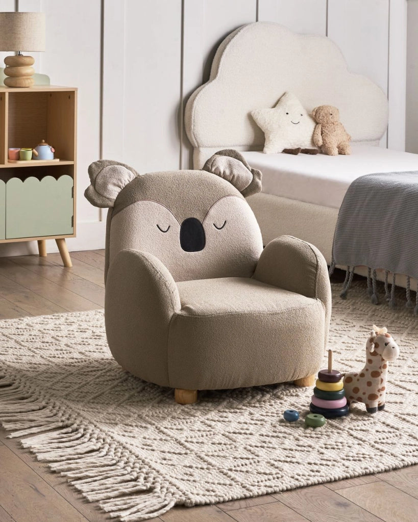 Poltrona per bambini Koala Tortora Imbottitura Sedia bassa per bambini Koala Forma di orso