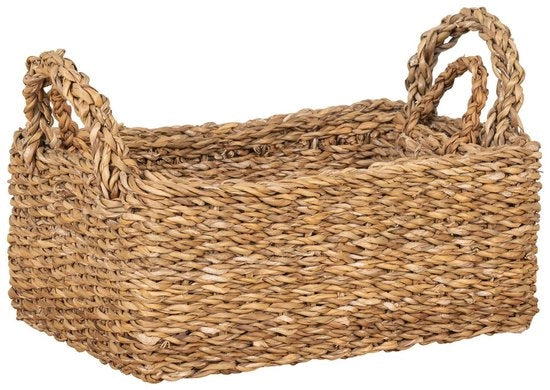 Set di 2 contenitori per alghe marine - Archiviazione naturale - Organizzatori per tessitura a mano - Sostenibili - 2023cm x 1113cm x 2832cm