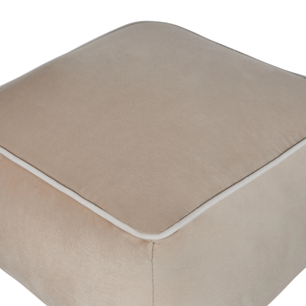 Pouf in velluto a tinta unita con imbottitura in EPS sabbia stile moderno quadrato