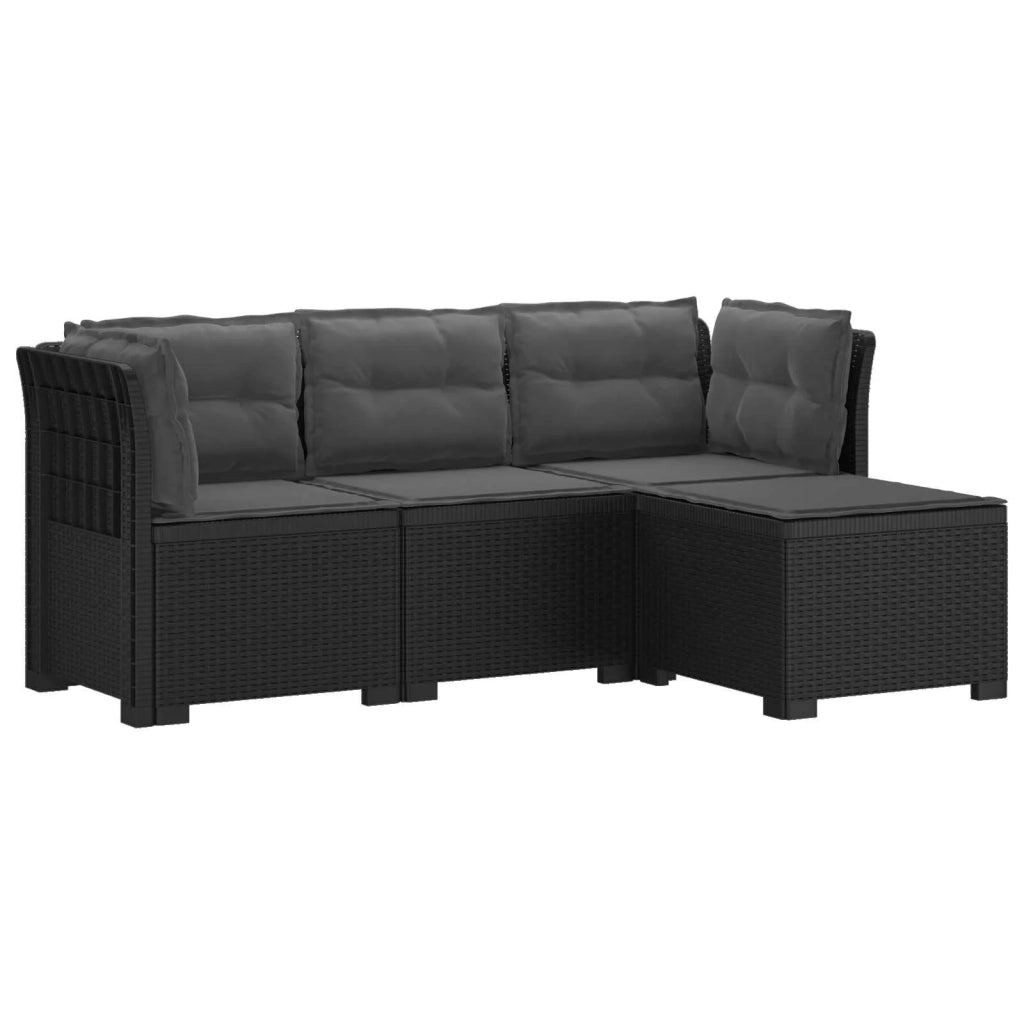 Divano da giardino 4 posti con cuscini aspetto rattan PP 3443943