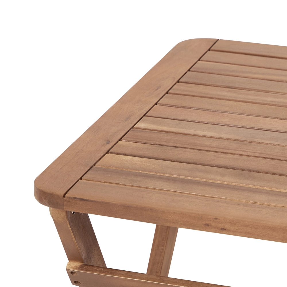 Set da giardino per esterno in legno d'acacia chiaro certificato pieghevole bistrò retrò vintage
