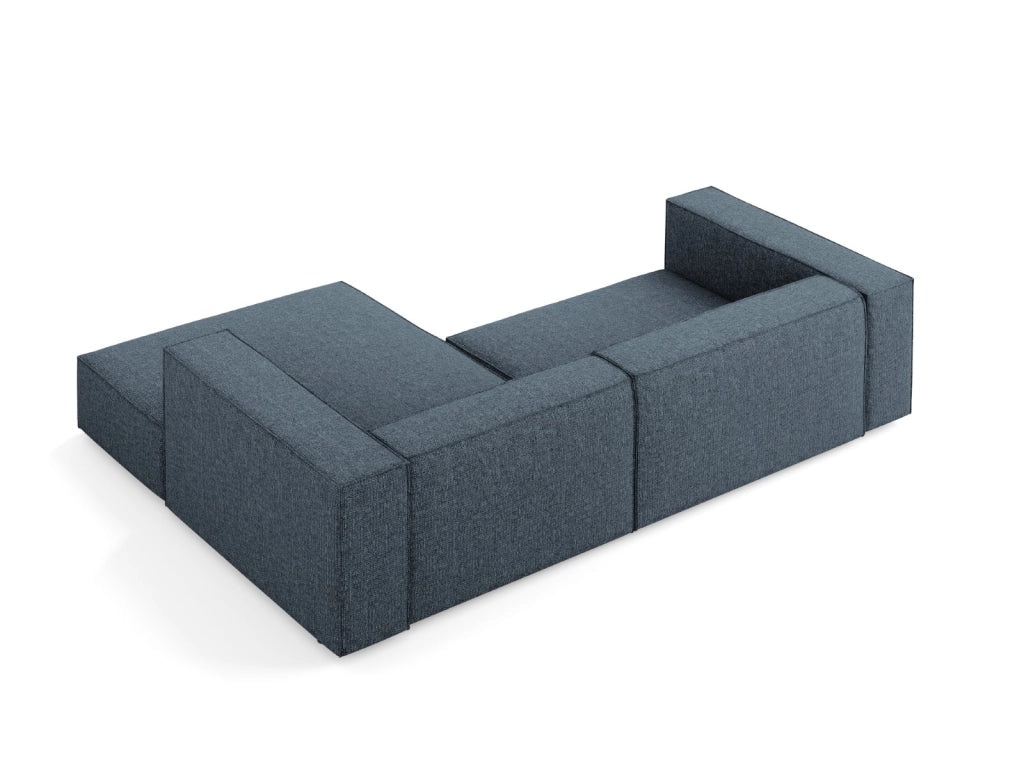 Cosmopolitan Design - Divano angolare destro "Arendal" 3 posti in ciniglia blu reale 
