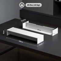 Supporto per Monitor 3 Vani 100x27x15 cm in Legno Bianco