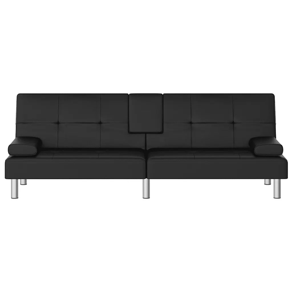 Divano letto | Sof¨¤ letto | Letto singolo con Portabicchieri in Similpelle Nero