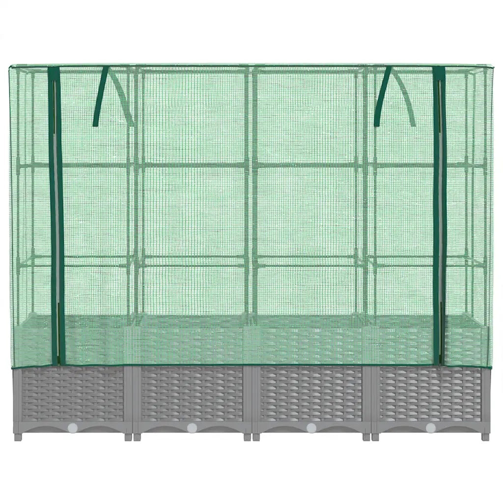 Letto Rialzato con Copertura Serra Effetto Rattan 160x40x138 cm 4015858