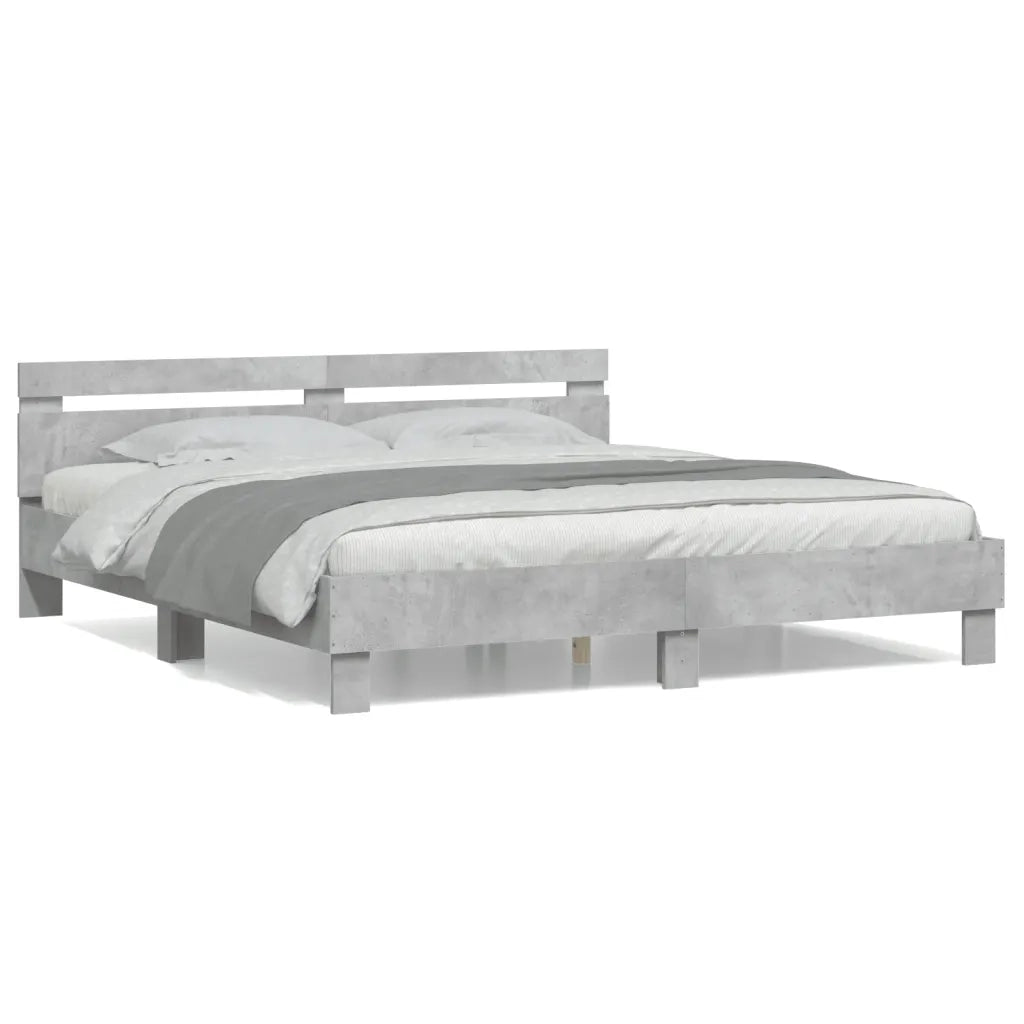 Giroletto Testiera Grigio Cemento 180x200 cm Legno Multistrato 3207402