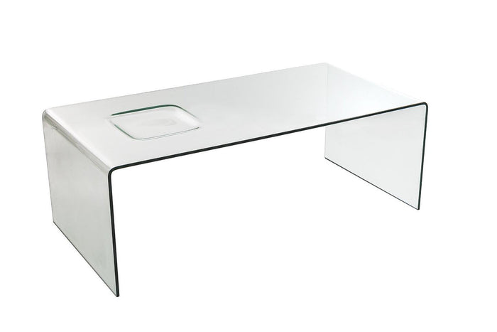 Tavolino Rettangolare in Vetro 120x60x42cm TFT Glass Trasparente