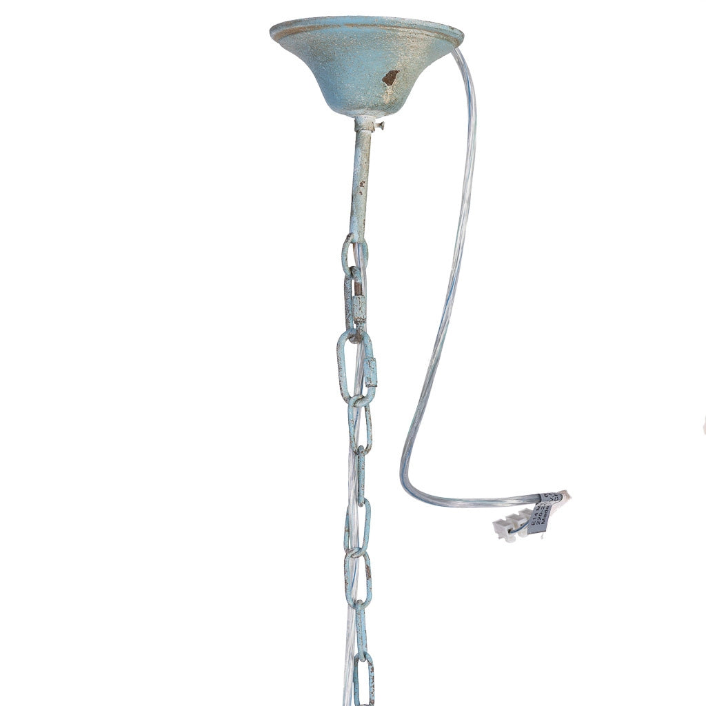 Lampada da soffitto in legno e metallo grigio 44,5X39,5X75h cm