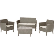 SET RATTAN SALEMO LOUNGE KETER - PP CAPPUCCINO CF=PZ 4 + CUSCINI