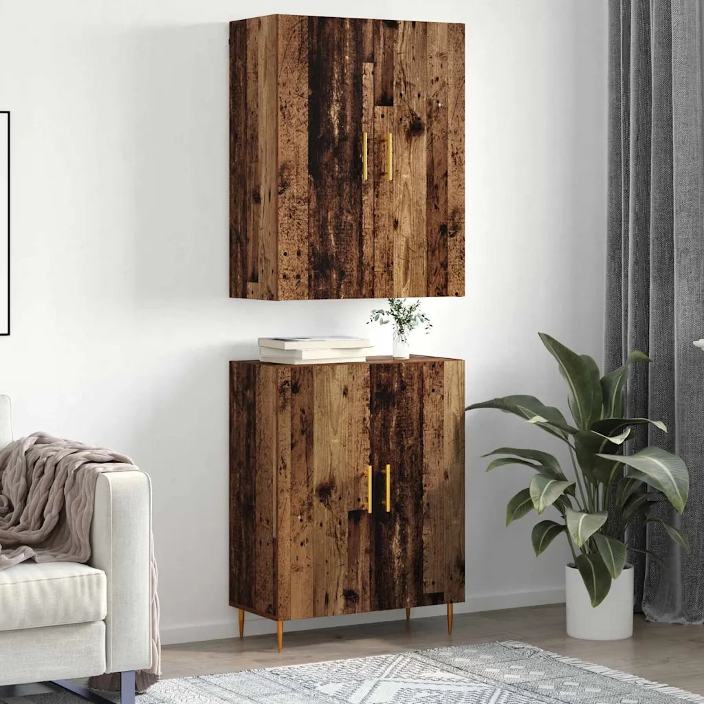 vidaXL Credenza Legno vecchio 69,5 x 34 x 180 cm Legno multistrato